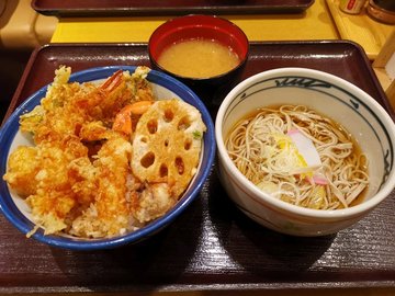 蟹と帆立の天丼套餐