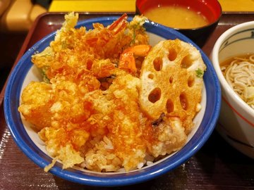 蟹と帆立の天丼