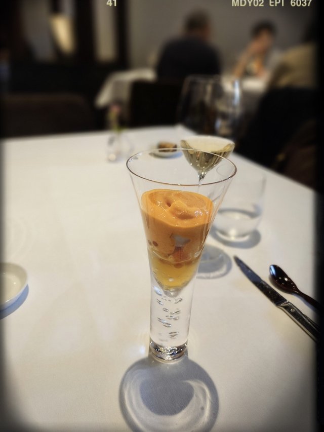 Fully ripened Manganjitougarashi, scallop and salmon roe