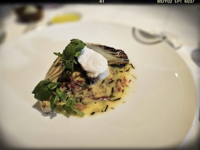 Panfried Medai, seaweed butter sauce